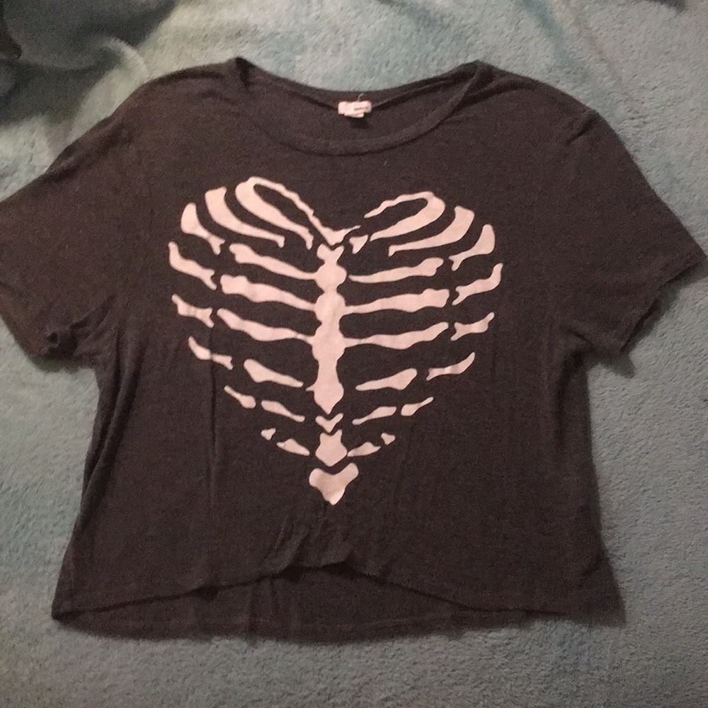 Garage Heart Ribcage Crop Top